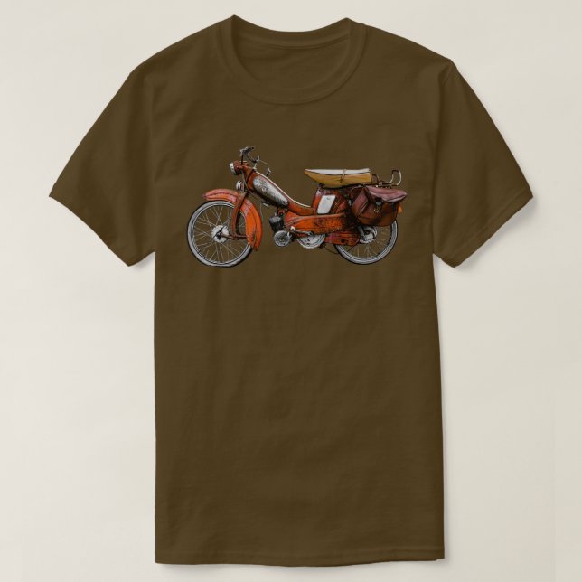 Vintage Fransk Motobecane Moped T Shirt (Design framsida)