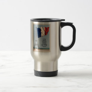 Vintage Fransk National Flagga & Eiffel Torn Resemugg