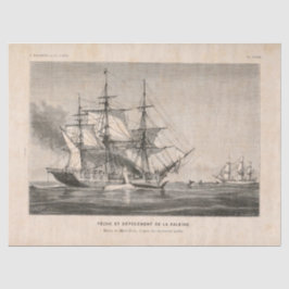 Vintage Fransk Nautical Boat Ephemera Decoupage