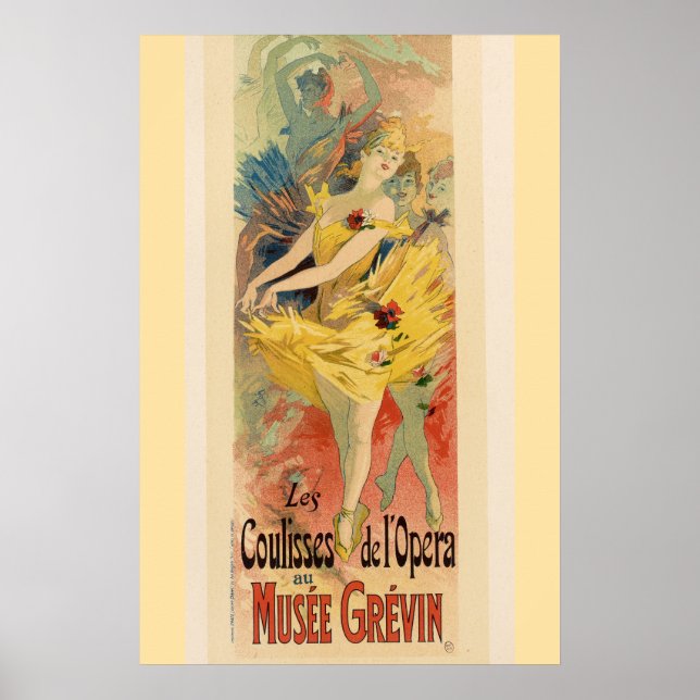 Vintage fransk operabalett coulisses de l'opera poster (Framsidan)