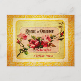 Vintage Fransk Parfym etikett Vykort