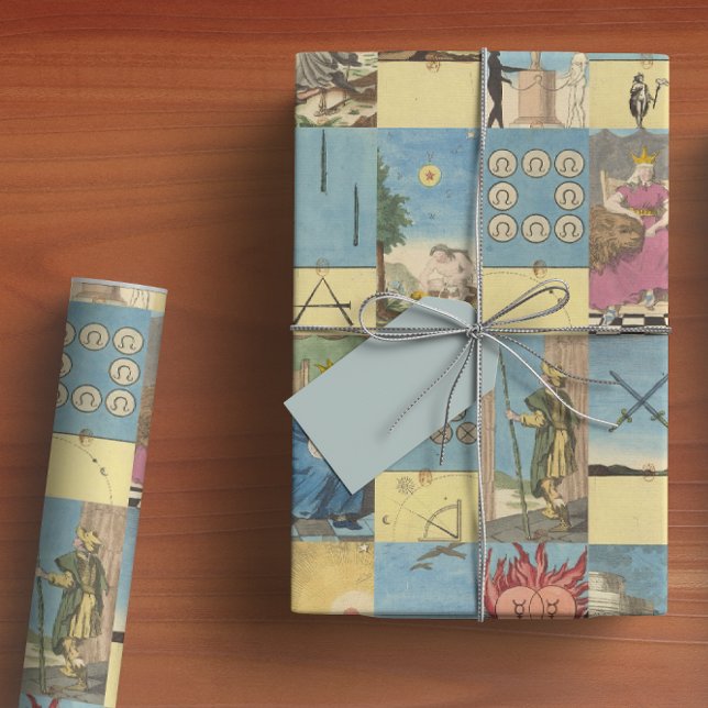 Vintage Fransk Pastel Hand plockade Tarot Presentpapper (Skapare uppladdad)