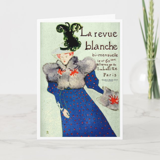 VINTAGE FRANSK POSTERART GREETARD HELGKORT (Framsida)