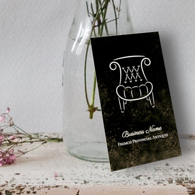Vintage Fransk Provinsarméstol Antiques Dealer Visitkort (Skapare uppladdad)