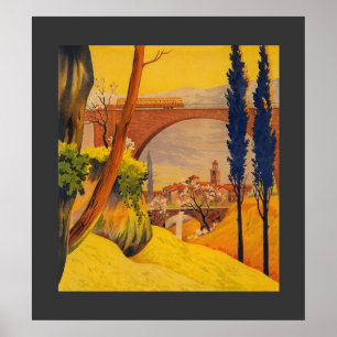 Vintage Fransk Railroad Travel Poster