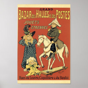 Vintage Fransk Reklam Grand Bazar des Halles Poster