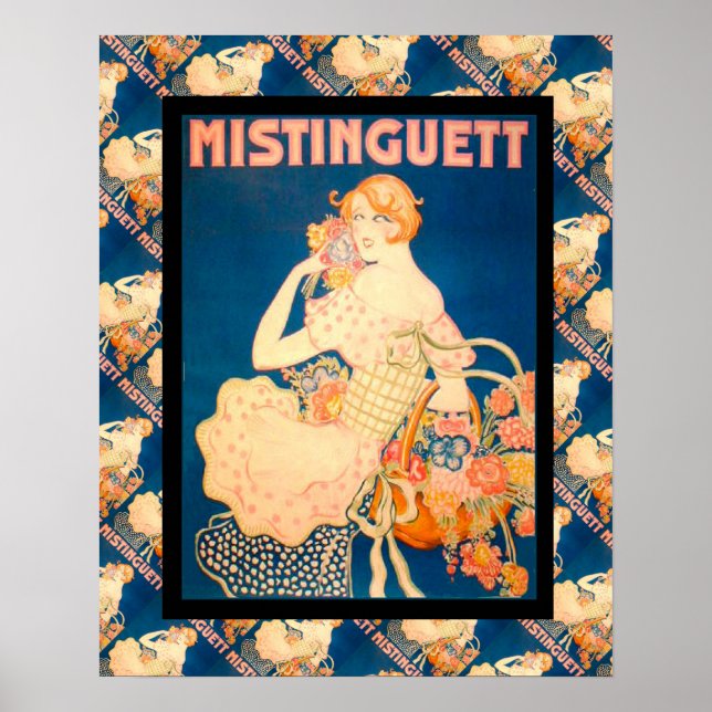 Vintage Fransk Reklam, Mistinguett Poster (Framsidan)