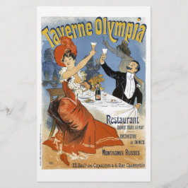 Vintage Fransk Reklam Taverne Olympia Brevpapper