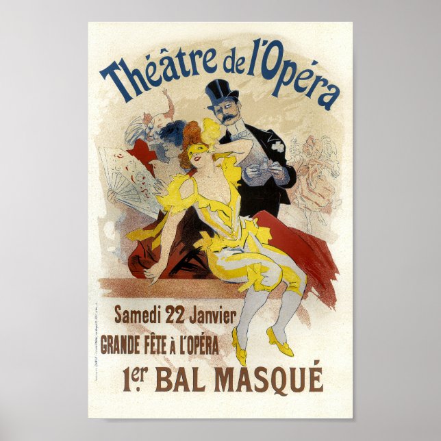 Vintage Fransk Reklam Theater de L'Opera Poster (Framsidan)
