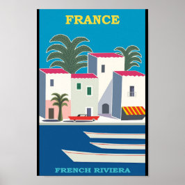 Vintage Fransk Riveria Travel Poster