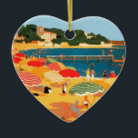 Vintage Fransk Riviera Beach<br><div class="desc">Reklammålning för vintage Fransk-turism</div>