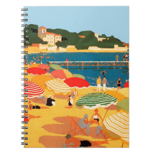 Vintage Fransk Riviera Beach Anteckningsbok