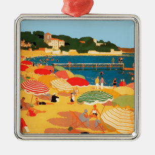 Vintage Fransk Riviera Beach Julgransprydnad Metall