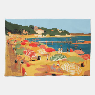Vintage Fransk Riviera Beach Kökshandduk