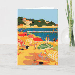 Vintage Fransk Riviera Beach Kort