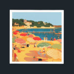 Vintage Fransk Riviera Beach Pappersservett<br><div class="desc">Vintage Fransk Turism Reklam Painting - Fransk Riviera Colorful Painting Reklam</div>