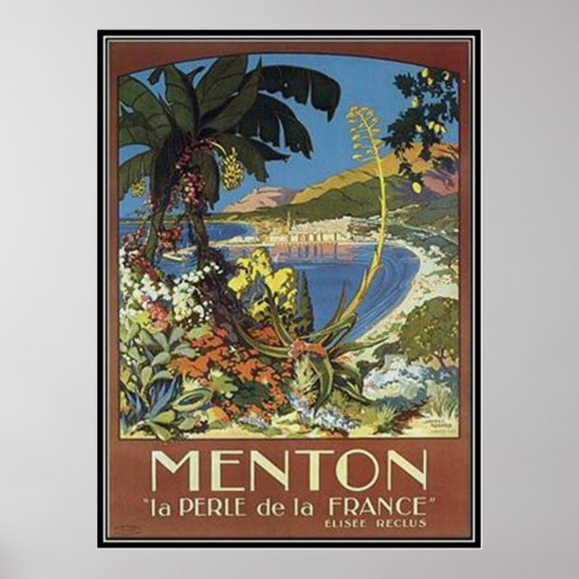 Vintage Fransk Riviera, Frankrike- Poster (Framsidan)