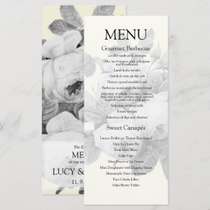Vintage Fransk Ro Bröllop Menu Meny