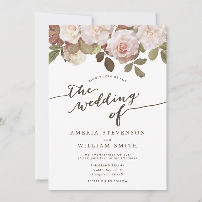 Vintage Fransk Ro bröllopsinbjudan Inbjudningar (Framsida)