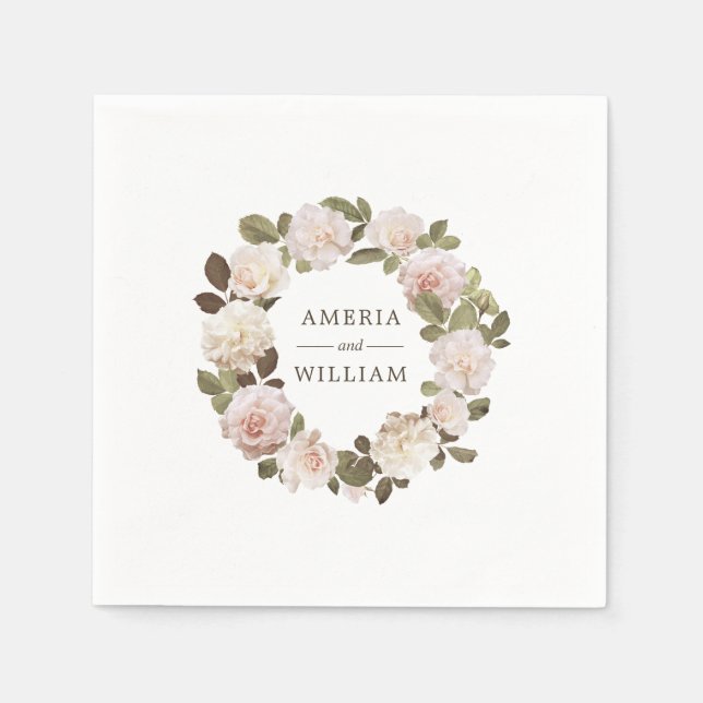 Vintage Fransk Ro Personlig Bröllop Napkin Pappersservett (Framsidan)