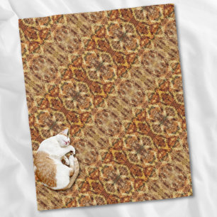 Vintage Fransk Rustik brunkolsskada hösthösten Fleecefilt