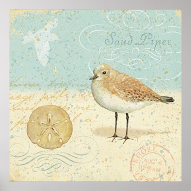 Vintage Fransk Sand Piper Poster (Framsidan)