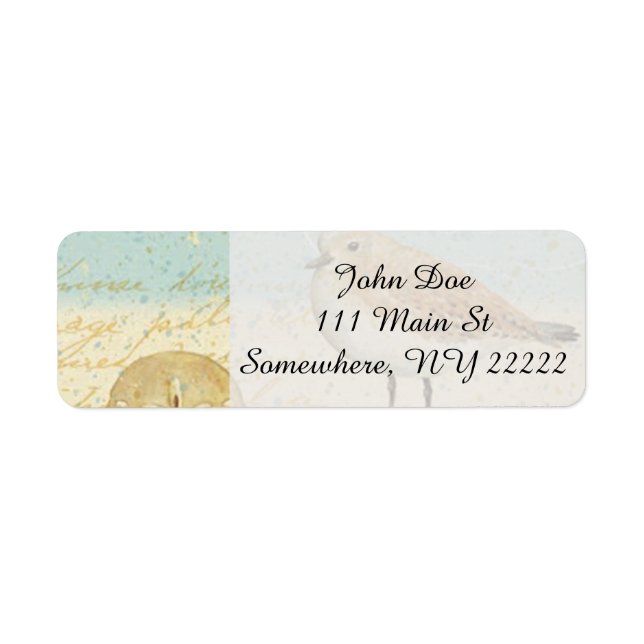 Vintage Fransk Sand Piper Returadress Etikett (Framsidan)