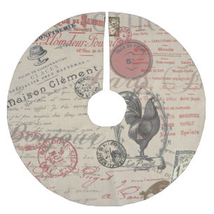 Vintage Fransk Skriva Paris Tupp typografi Julgransmatta Borstad Polyester