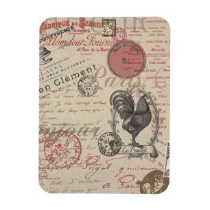 Vintage Fransk Skriva Paris Tupp typografi Magnet