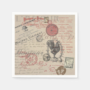 Vintage Fransk Skriva Paris Tupp typografi Pappersservett