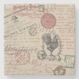 Vintage Fransk Skriva Paris Tupp typografi Underlägg Sten