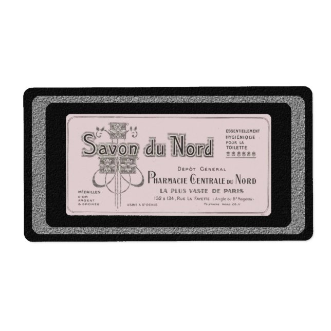 Vintage Fransk Soap-etikett Fraktsedel (Framsidan)