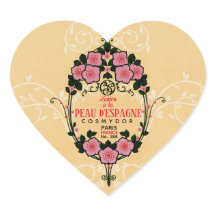Vintage Fransk Soap-etikett - hjärtform