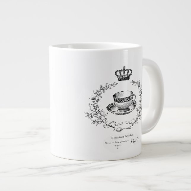 Vintage Fransk tekopp mugg Jumbo Mugg (Framsida höger)