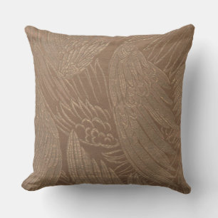 Vintage Fransk TextilBlommigten Tan Guld Cushion Kudde