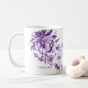 Vintage fransk Toile blomster bröllopsfest råd Kaffemugg