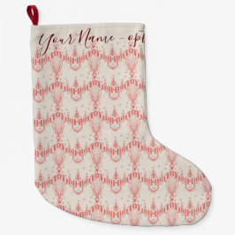 Vintage Fransk Toile Inspired Woodland personalise Stor Julstrumpa