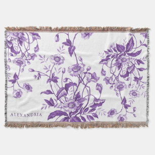 Vintage fransk Toile Lila Personlig Filt