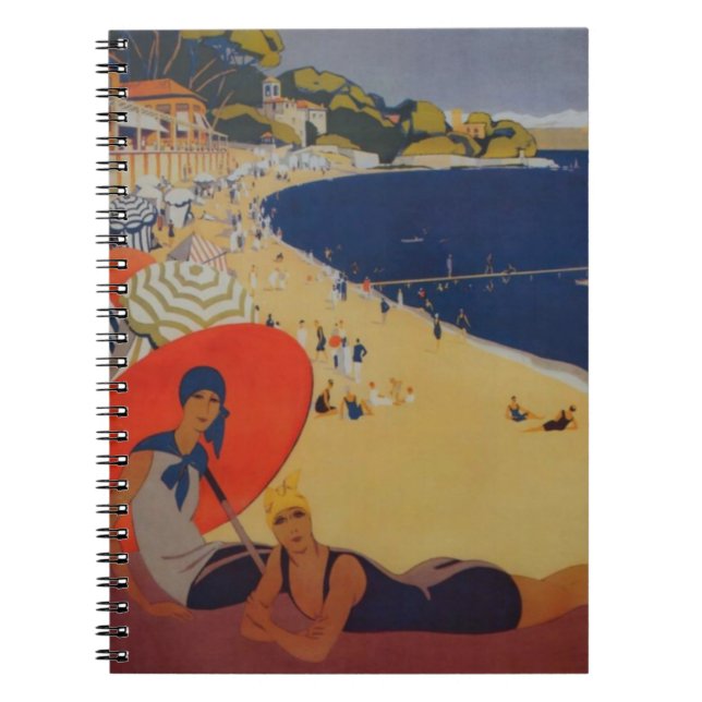Vintage Fransk Travel Advertisement Anteckningsbok (Framsidan)