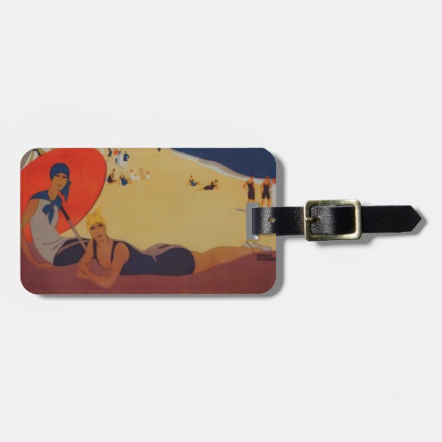 Vintage Fransk Travel Advertisement Bagagebricka (Horisontell Framsida)