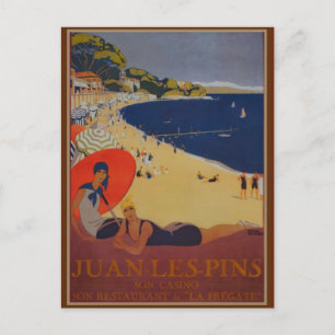 Vintage Fransk Travel Advertisement Vykort