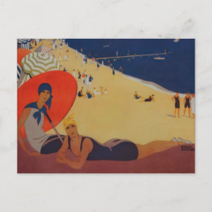 Vintage Fransk Travel Advertisement Vykort