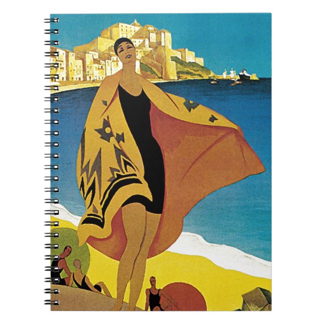 Vintage Fransk Travel Anteckningsbok (Framsidan)