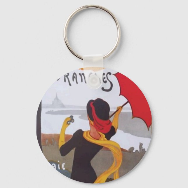 Vintage Fransk Travel och 1910 Nyckelring (Framsida)