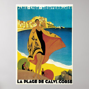 Vintage Fransk Travel Poster