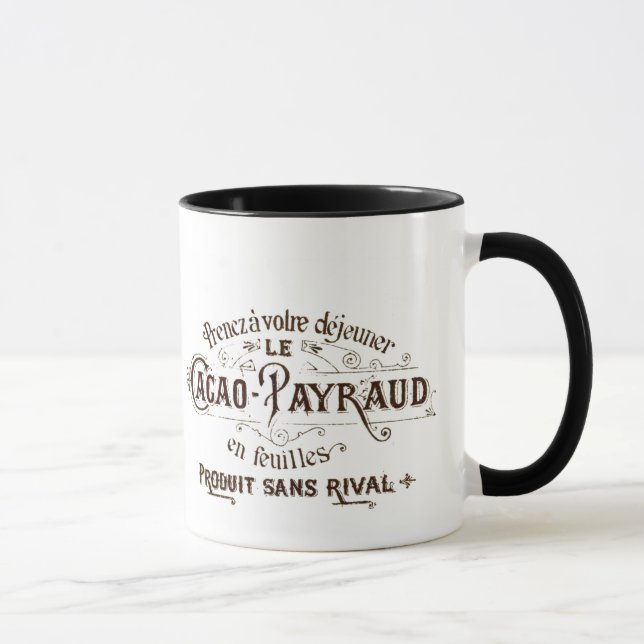 Vintage Fransk Typografisk chokladetikett Mugg (Höger)