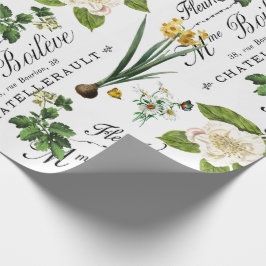 Vintage Fransk Vår Blomklistrad Papper Presentpapper