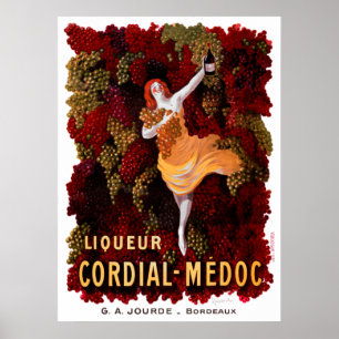 VINTAGE FRANSK VIN 1908 POSTER