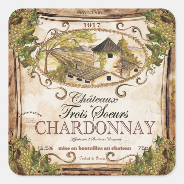Vintage Fransk Vin etikett (Framsida)