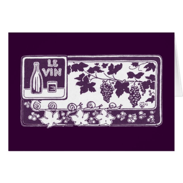 Vintage Fransk Vinklabel | Rustik vingård Hälsningskort (Framsidan Horizontal)